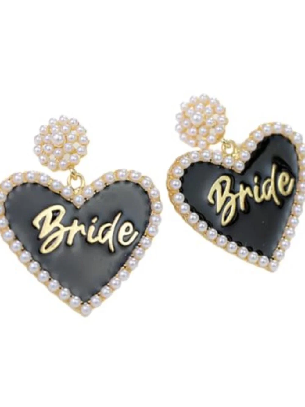 Love Heart Bride Earrings for Women Imitation Pearl Beaded Heart Earrings Bride‎